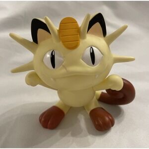 Pokemon Vintage Jumbo Meowth 5" Action Figure Tomy 1998 (Used)